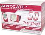 Advocate Diabetic Glucose Test Strips 50 Diabetes Duo  