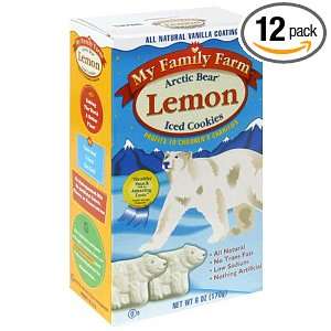 My Family Farm Arctic Bear Cookies, Iced Lemon, 6 Ounce Boxes (Pack of 