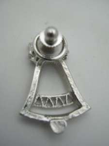Vintage High Polished Avon Silver Bell Tac Pin  