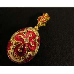  NEW FABERGE STYLE PENDANT EGG STERLING SILVER GOLD PLATED 