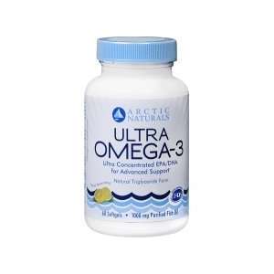 Arctic Naturals Ultra Omega 3, 1000 mg Purified Fish Oil  60 Softgels