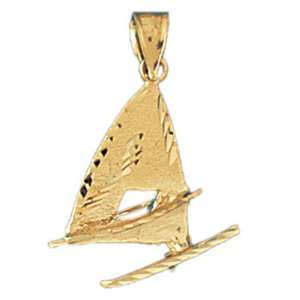   14K Gold Pendant Racing Boat 2.2   Gram(s) CleverEve Jewelry