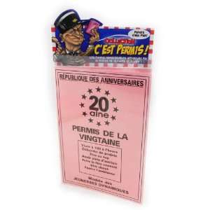    Special card Permis De La Vingtaine 20 years.