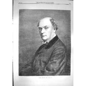  1868 Antique Portrait Danile Maclise Old Print
