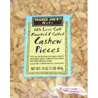  Trader Joes 50% Less Salt Roasted & Salted Cashew Pieces 