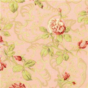Robyn Pandolph Scarborough Fair Pink Rose Quilt Fabric  