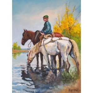  Boy and Horses ~ Wooden Jigsaw Puzzle: Toys & Games
