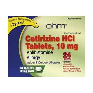  Cetirizine Hci Antihistamine 10 mg 30 Tabs Health 