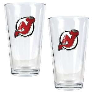   Jersey Devils Glasses   Set of Two 16 oz Pint Ale