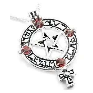  Silver Venusian Pentagram Love Charm Pendant Necklace 