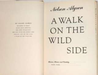 Nelson ALGREN   A Walk on the Wild Side. 1st edition 1956  