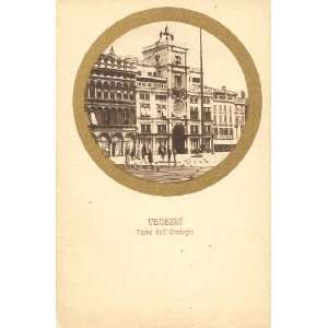 1910 Vintage Postcard Clock Tower   Torre dellOrologio Venice Italy