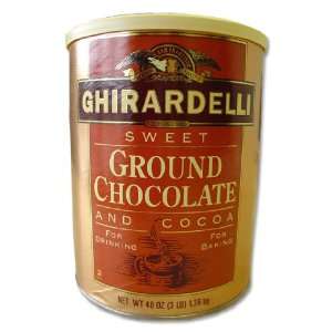 Ghirardelli Sweet Ground Chocolate Cocoa Case (6) 3 lbs. Tubs:  