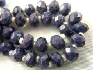 EXQUISITE FINE Sodalite Seed Pearl Bead Necklace  