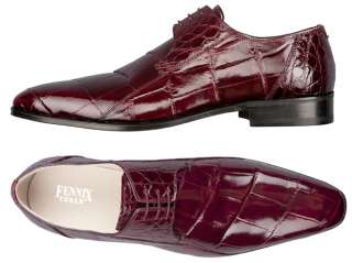Fennix Italy Genuine Alligator Mens Dress Shoes Wine 3228 Size 8 14 