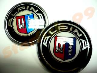 2X ALPINA 82mm EMBLEMS FOR HOOD & 74 mm for TRUNK E90  
