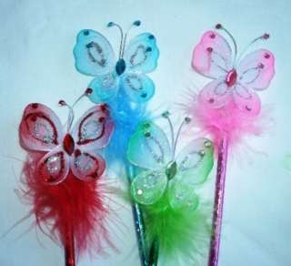 12 pcs Butterfly Assort Color Beautiful Feather Pen :o)  