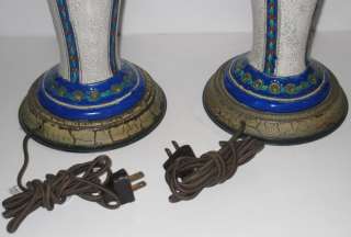 Pares de lámparas de mesa de cerámica de Boch Freres art déco