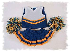 CUSTOM ROYAL/GOLD CHEERLEADER OUTFIT FOR AMERICAN GIRL  