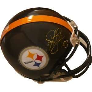  Polamalu signed Pittsburgh Steelers Mini Helmet Yellow Sig  Polamalu 