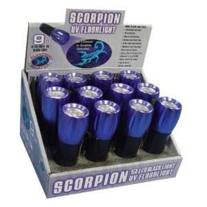  Scorpion Master 9 LED UV Flashlight   Tray Case Pack 12 