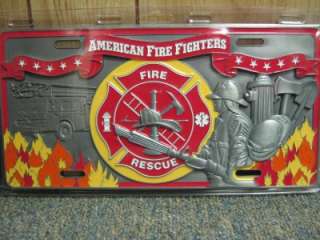 American Fire Fighters Fire Truck/Car License Plate!!  