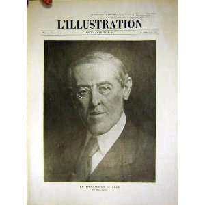  Portrait President Wilson American French Print 1917