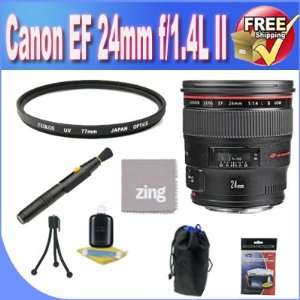 Canon EF 24mm f/1.4 L USM II Wide Angle Lens + UV Filter + Lens Case 