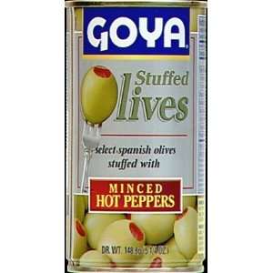 Goya Manzanilla Olives Stuffed with Hot Pimiento 5.25 Once:  