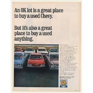  1967 Chevy OK Cars Dealer Lot Buy a Used Anything Print Ad 