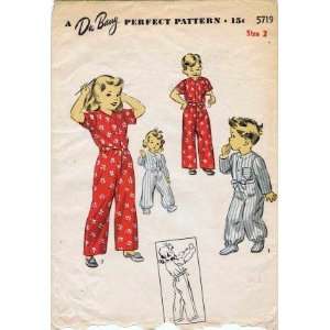  Sewing Pattern Childs Drop Seat Pajamas Size 2 Arts, Crafts & Sewing