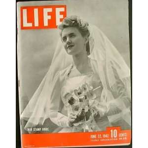   June 22, 1942   Cover War Stamp Bride Henry Luce  Books