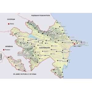  Aserbaidschan Landkarte Azerbaijan Map   Peel and Stick 