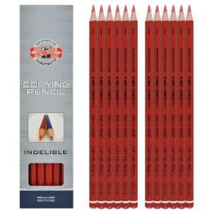    Koh i noor 12 Red Copying Indelible Pencils. 1561G