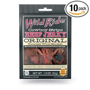 Wild Ride Cowboy Strips Beef Jerky, Original,1.8 Ounce Bags (Pack of 