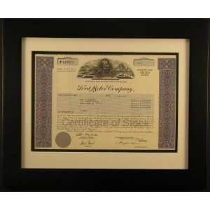  Framed Ford Motor Company Stock Certificate Everything 