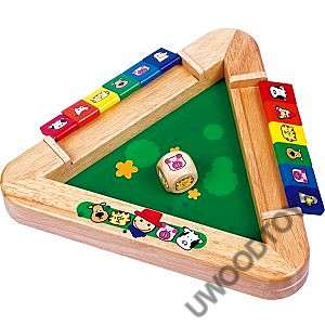 CHILDRENS ANIMAL SHUT THE BOX FAMILY GAME _ U WOOD TOY  