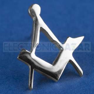 Masonic lapel pin SQUARE COMPASS big sterling silver  