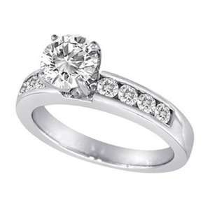  1.25 ct Round Diamond Engagement Ring 18K White Gold (9) Jewelry