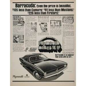   Barracuda Coupe Muscle Car   Original Print Ad