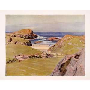 1909 Print Glimpse Atlantic George Houston Ocean Bluff Shore Beach Sea 