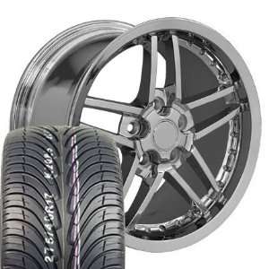 17 Fits Camaro Corvette   C6 Z06 Deep Dish wheels tires   Chrome with 