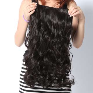 Appealing with 5 clips One Piece long curly wavy Hair Wig in 3 Clors 
