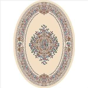 Signature Carved Aubusson Opal Oval Rug Size: Oval 310 x 54 