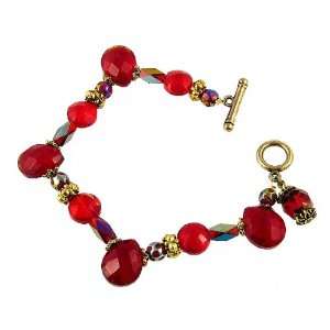   Side Drilled Beads   Toggle Closure ~ Siam (Red) SERENITY CRYSTALS