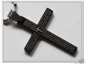 Stainless Steel Cross Bible Pendant Necklace 4 COLORS  