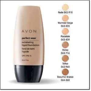  Avon PERFECT WEAR Extralasting Liquid Foundation SPF 15, 1 