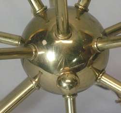   Age Sputnik Mid Century Brass 12 Light Chandelier c. 1960s  