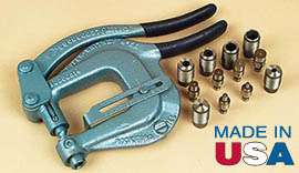   punching U channel, angle, or flat materials. Adjustable depth stop