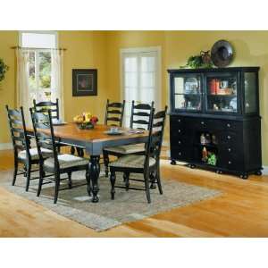  7pc Weathered Cottage Style Pine Dining Table & 6 Chairs 